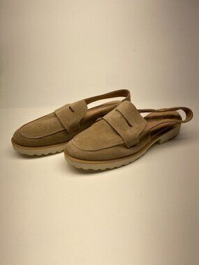 Cole Haan Women's Geneva Lug Slingback Loafer Flats In Sesame Suede Sz 11